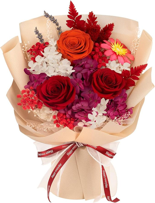 Flowers for Delivery Prime Preserved Flowers Bouquets That Last 3-5 Years Real Forever Flowers Rose Bouquet Mothers Day Gifts for Mom Anniversary Birthday Gift for Her Women Mom Grandma Wife Friends
