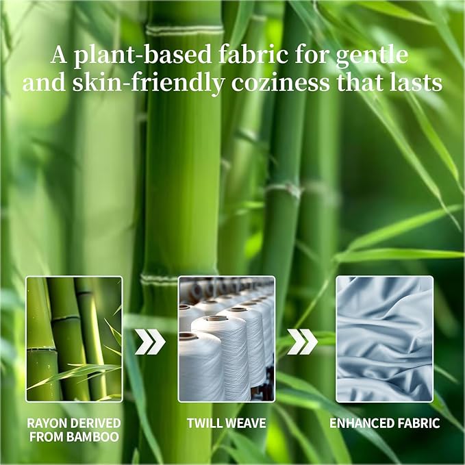 Shilucheng 100% Viscose Derived from Bamboo_ Sheets King Size 4pcs - Ultra Cooling & Silky Soft Bed Sheets, 16" Deep Pocket, Perfect for Hot Sleepers, Hotel Bedding Sheets (Teal Blue)