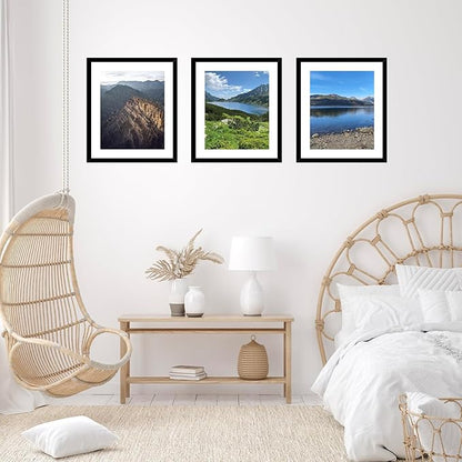 20x25 Picture Frame with 16x20 Mat Set of 2, Display Photo 16x20 with Mat or 20 x 25 Without Mat, Wall Hanging Large 20 by 25 Poster Frame with Plexiglass, 2 Pack, Black