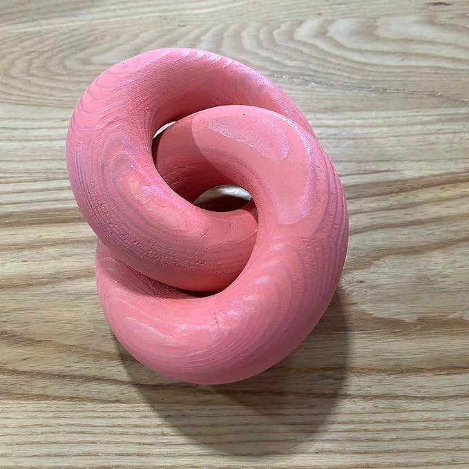 Wood Knot Décor--2 Link Wooden Chain Link Home Decor,Coffee Table Decor Book Shelf Decor Accents Art Decor Living Room Decor Items (Pink)