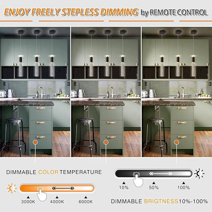 3-Light LED Pendant Light Modern Chandelier Hanging Chandelier Light Fixtures Adjustable Modern Led Pendant Ceiling Light Fixture for Kitchen, Island,Dining Room,Bedroom