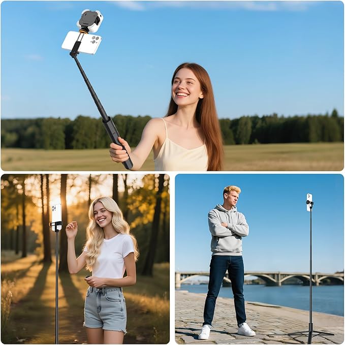 NEEWER Entry Level Version 16-71" Selfie Stick Tripod Compatible with iPhone Android, Portable Cell Phone Travel Stand Camera Holder with Remote for TikTok Video Recording Streaming Filming, PA988