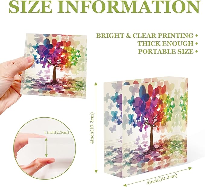 Acrylic Desk Decor Abstract Colorful Tree Thank You Presents for Women Coworker Meaningful Presents for Women Valentines Day Presents for Teachers Retirement Presents for Woman