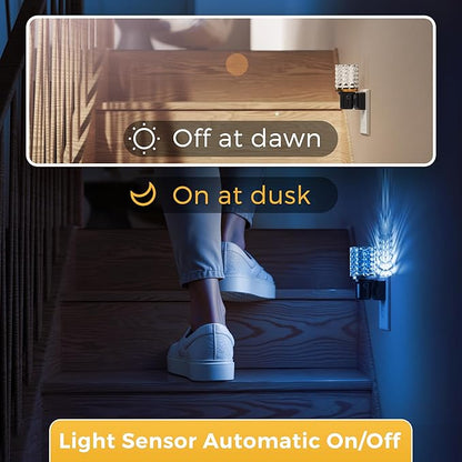L LOHAS LED Night Light, 2 Pack Dimmable Night Lights Plug into Wall, Color Changing Nightlight RGB with Auto Light Sensor, 0-100LM Adjustable Brightness LED Night Light