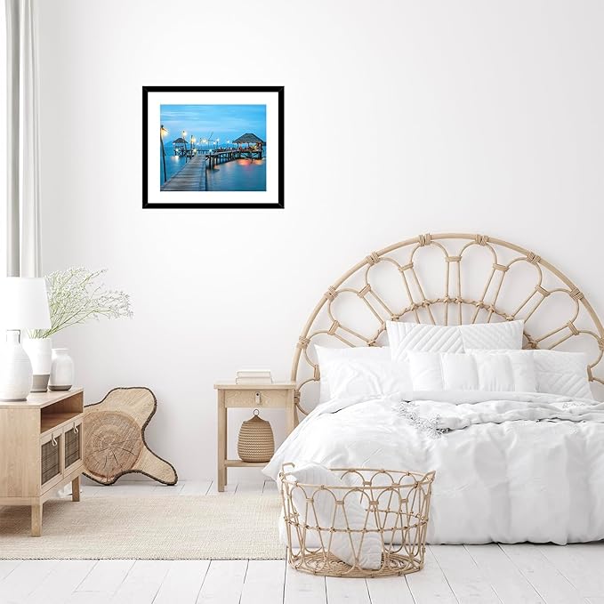20x25 Picture Frame with 16x20 Mat Set of 2, Display Photo 16x20 with Mat or 20 x 25 Without Mat, Wall Hanging Large 20 by 25 Poster Frame with Plexiglass, 2 Pack, Black
