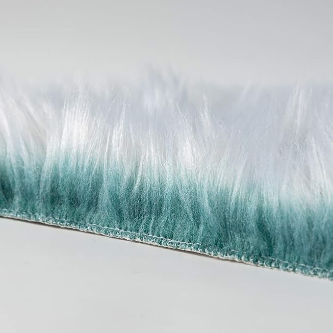 Ashler faux fur rug, Fluffy Shaggy Area Rug Ultra Soft 4 x 6 Feet Rectangle Fur Rug Frosted Bottom Spring Green Fuzzy Rug Machine Washable Shag Rug, Nursery Decor Throw Rugs for Bedroom, Living Room