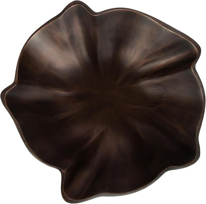 Kate and Laurel Flutte Scalloped Decorative Metal Serving Bowl, 10 x 10 x 3, Bronze, Modern Wavy Fruit Bowl for Kitchen Counter or Use as Tabletop Storage for an Entryway Table