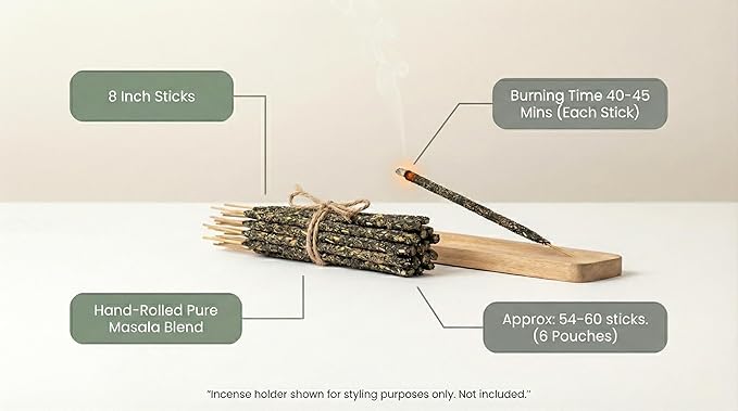 Satya Smudge Incense Stick – Hand-Rolled Indian Masala Incense for Meditation, Yoga & Spiritual Cleansing Pack of 6 (Smudge Superhit)