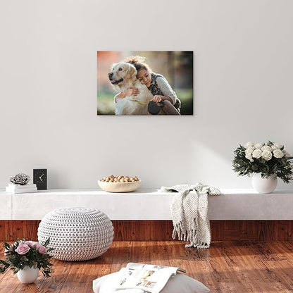 YYYYHPP Canvas Prints with Your Photos, Personalized Photo to Canvas Wall Art,Canvas Printing for Wedding, Family, Baby, Pets, Home Office Decor, Wrapped Frame 24"x16"