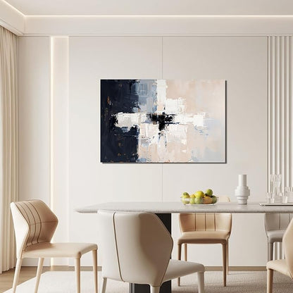 Abstract Wall Art Decor Modern Wall Art Pictures for Living Room Abstract Canvas Art Wall Decor Artwork for Walls Black and White Wall Art Decor White Wall Art Prints Home Office Decorations 32" X 48"