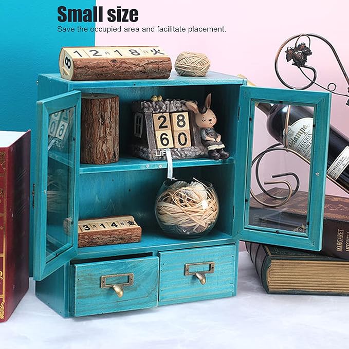 Restokki Desktop Organizer - Stylish Wood Storage Box for Home & Office - Convenient, Space-Saving Design - Ideal for Makeup, Documents, Stationery, and More.Desktop Drawers.