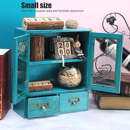 Restokki Desktop Organizer - Stylish Wood Storage Box for Home & Office - Convenient, Space-Saving Design - Ideal for Makeup, Documents, Stationery, and More.Desktop Drawers.