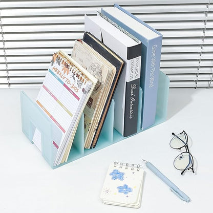 BAYTORY 2Pcs Acrylic File Holder Purse Organizer, Sturdy Desktop File Sorter Organizer, Binder Shelf for Office Desk Kitchen Shelf Closet (Green)