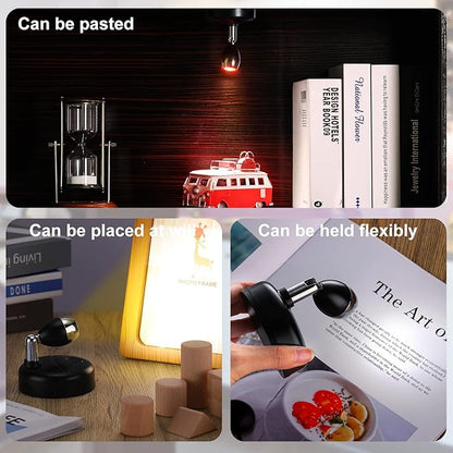 Tuanse 12 Pcs Battery Operated Spotlights Indoor LED Spot Display Lights Battery Powered Uplights 13 Colors Dimmable Mini Accent Lighting for Art Pictures Painting Closet(Black)