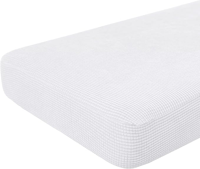 Hokway Couch Cushion Covers Stretch Cushion Covers Sofa Seat Cushion Slipcover Cushion Protector(White, Large)