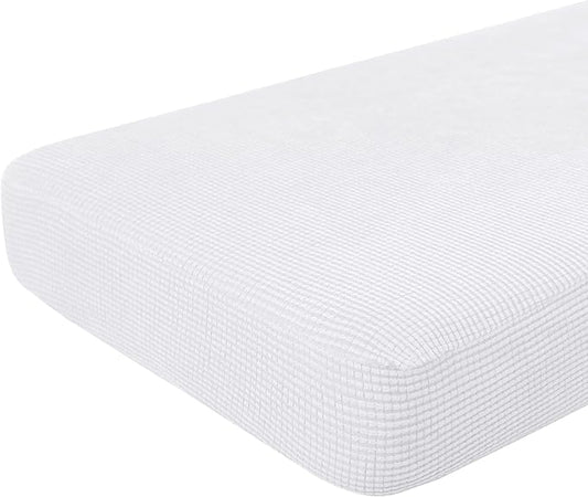 Hokway Couch Cushion Covers Stretch Cushion Covers Sofa Seat Cushion Slipcover Cushion Protector(White, Large)