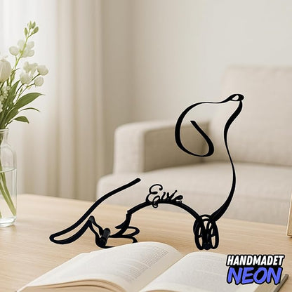 Personalized Devon Rex Cat Minimalist Sculpture, Custom Cats Name Metal Desk Decor, Decorative Home Aesthetic Table Sign Gifts For Officer, Friends, Animal Lover, Kids, Mom, Dad (Dachshund)