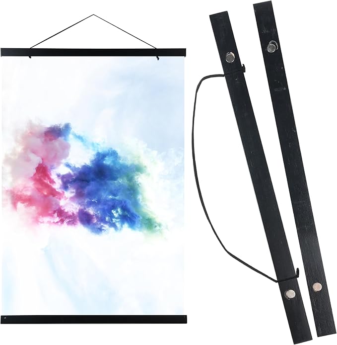 Medog Magnetic Poster Hanger Frame, 16x20 16x24 16x22 16x16 Poster Frame,For Magnet Canvas Print Poster Hanging Kit,Black,1 Pack