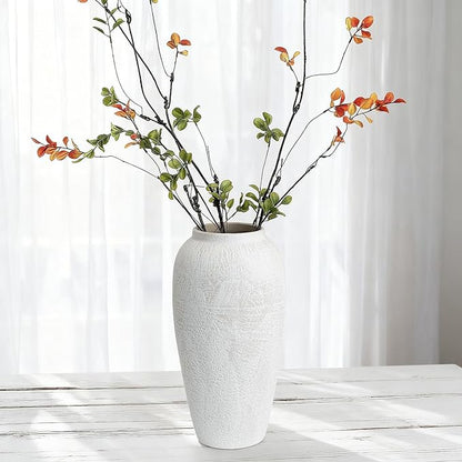 Large Ceramic Rustic Vase, 13" Minimalist Decorative Farmhouse Tall Vase for Home Decor, Living Room, Shelf Decor, Enterway, Wedding, Table Decoration