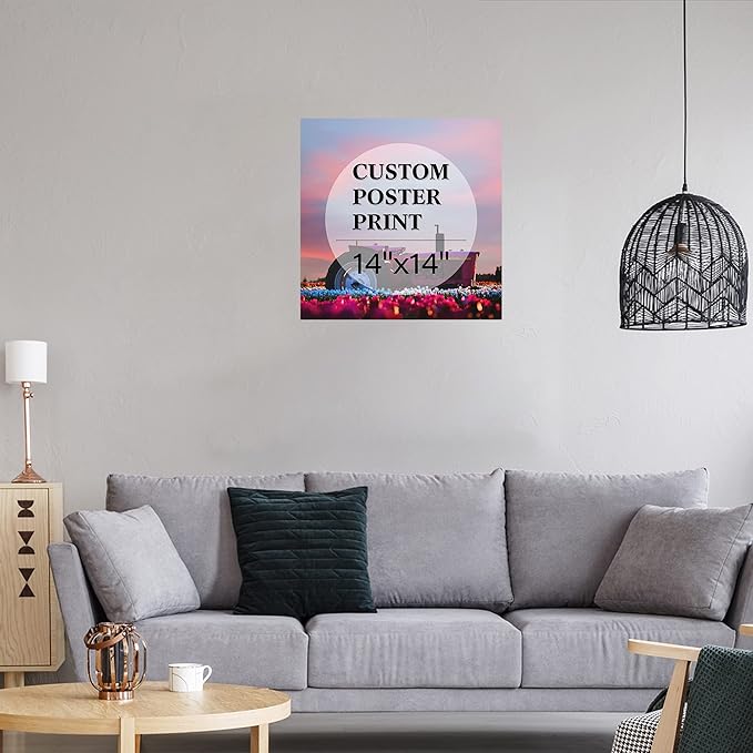 jenesaisquoi Custom Canvas Art Print 14" x 14", Upload Your Photo Image Custom Personalized Photo to Poster Printing Home Decor Wall Art Prints (Unframed)
