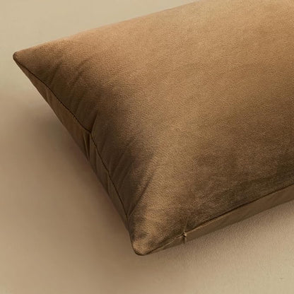 MIULEE Velvet Throw Pillow Covers 16x16 Inch, Pack of 2 - Chocolate, Super Soft Decorative Square Cushion Cases Modern Luxury Home Decor for Sofa,Couch,Bed,Chair