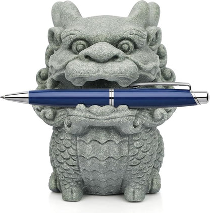 Dragon Pen Holder for Deask, Pen Holder Figure, Chinese Feng Shui Desk Organizer, Animal Figure for Office/Study Display Decoration