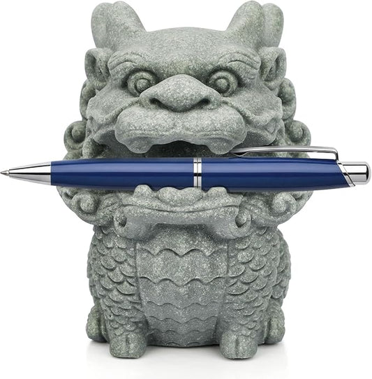 Dragon Pen Holder for Deask, Pen Holder Figure, Chinese Feng Shui Desk Organizer, Animal Figure for Office/Study Display Decoration