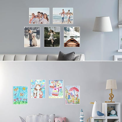 EHWINE 10 Pack 8.5x11 Wall Mount Acrylic Sign Holder, Wall Signs Photo Menu Flyer Display Holders, Plastic Clear Acrylic Frames for Office Home Hotel Business Store (with Adhesive Tape)