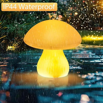 Outdoor RGB Mushroom Table Lamp Battery Waterproof Remote Control Table Lamp for Bedroom, Shower Small Bedside Lamps for Night Stands Bedside Lights Gift for Teen Girls Bedroom Indoor Living Room