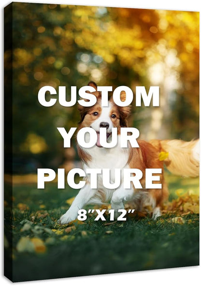 YYYYHPP Canvas Prints with Your Photos, Personalized Photo to Canvas Wall Art,Canvas Printing for Wedding, Family, Baby, Pets, Home Office Decor, Wrapped Frame 8"x12"