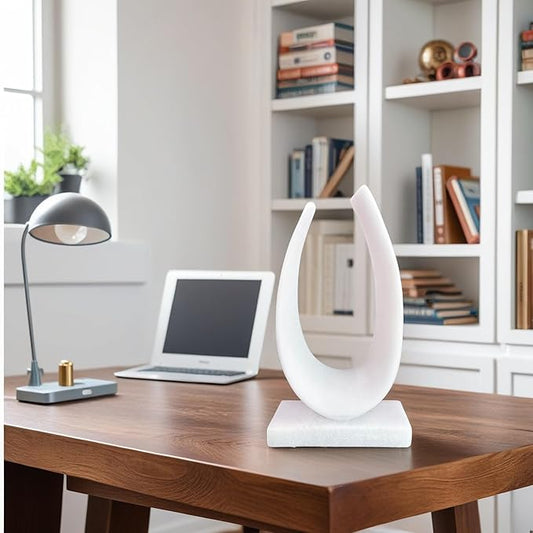 Abstract Sculpture - Modern Imitation Marble Style Arc Ornaments, Minimalist Art Home Decoration, Suitable for Living Room, Office, Bedroom Furnishings