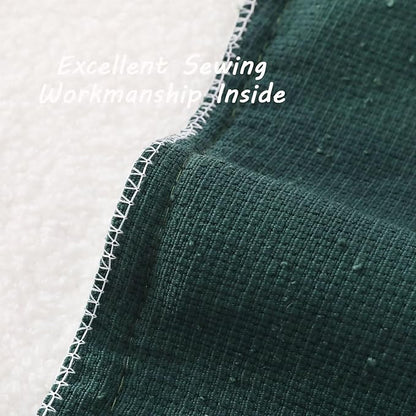 FUTEI Christmas Pack of 2 Dark Green Decorative Throw Pillow Covers 26x26 Inch Soft Cozy Solid Boucle Textured Euro Pillow Shams,Modern Home Decor for Couch Bed Living Room