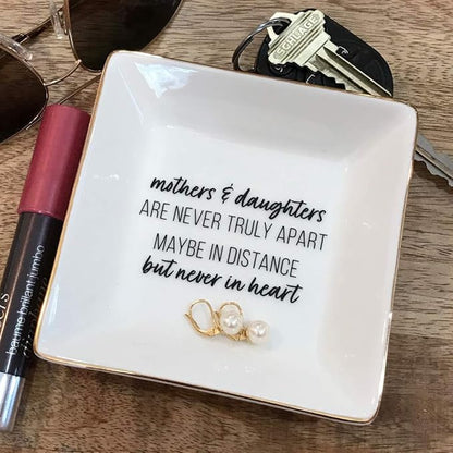 Simply Charmed Gift from Daughter or Daughter - or Christmas or Birthday Gift Between Mom and Daughter - Ceramic Jewelry Ring Dish or Tray
