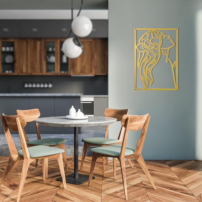 3 Pcs Gold Wall Decor Above Bed Minimalist for Living Room Metal Line Art - Female Body, Gold Room Decor for Bedroom Modern Wall Art for Indoor 15inch