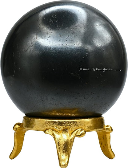 Amazing Gemstone Hematite Crystal Ball with Stand - 1.5 Inches Crystal Sphere Meditation Balls for Witchcraft and Decorative Balls