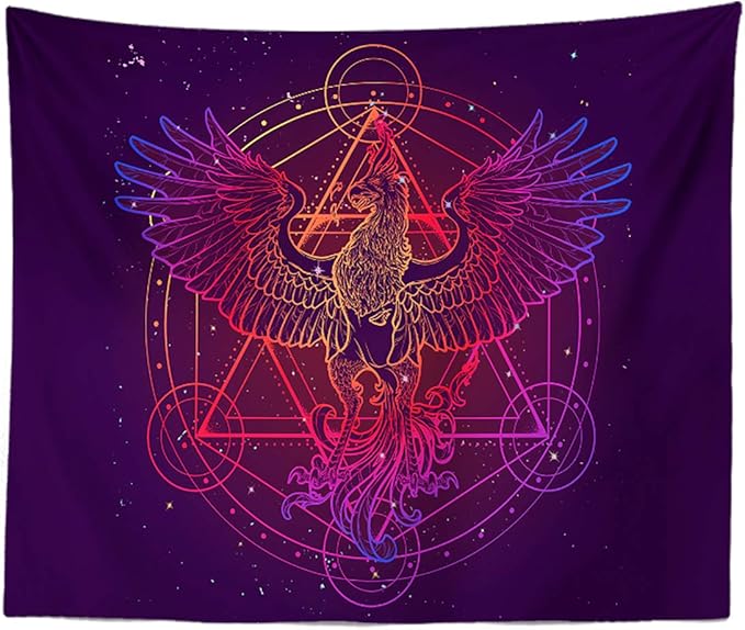 Phoenix Magic Array Alchemy Constellation Wall Hangings - Large Tapestry for Bedroom, Living Room, Dorm, Man Cave (80x60 Inch)