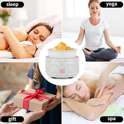 mocosa Wax Melt Warmer for Scented Wax,3-in-1Ceramic Wax Warmer Fragrances Candle Oils, Home Fragrance Burner,Electric Candle Warmer for Mom Women(White)