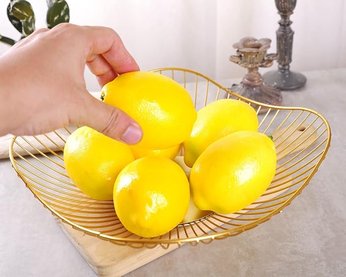 IBWell Short Curved-Edge Modern Creative Stylish Single Tier Dish,Metal Iron Wire Fruit Vegetables Bread Decorative Stand Serving Bowls Basket Holder (Square Dish) (Gold)