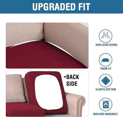 H.VERSAILTEX Super Stretch Stylish Cushions Covers/Furniture Cover Spandex Jacquard Small Checked Pattern Super Soft Slipcover Washable Individual
