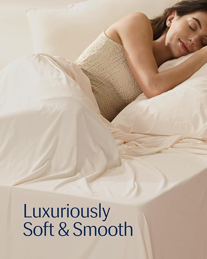 REST® Evercool®+ Top Sheet, Cali King/King Size, Snow Ivory, 104"X108" (1 Flat Sheet only)