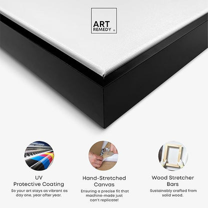 Art Remedy Beige Ranunculus Canvas Elegant White Gold Wall Art, Black Frame, 40" x 40"