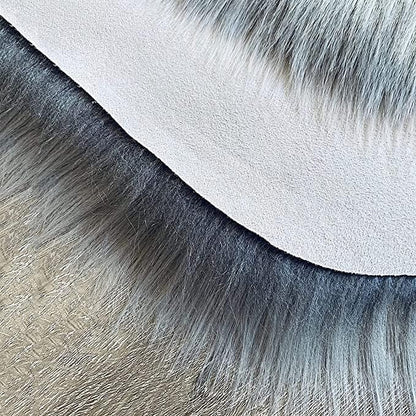 LAMBZY High Pile Super Soft Faux Sheepskin Rug (Grey, 2'x3')