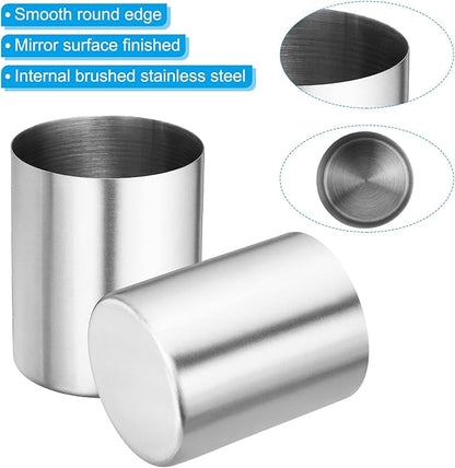 PATIKIL Pencil Holder, 2 Pack Pen Holder for Desk Stainless Steel Pencil Holders Cup Organizer Makeup Brush Holder for Desk Accessories, Silver