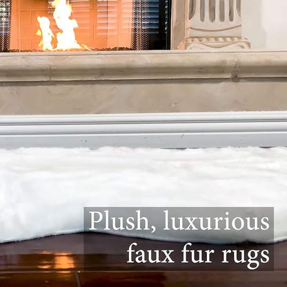 Nouvelle Legende Faux Fur Sheepskin Rug, Ultra-Soft Long Narrow Decorative Runner for Hallway, Bedroom, or Entryway, Warm in Winter, Cool in Summer, Easy Care, Neutral Color, Duo