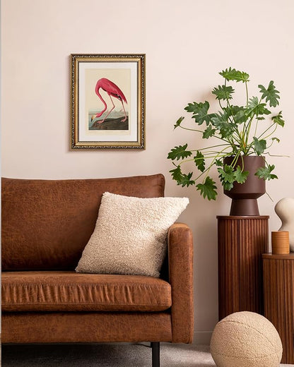 InSimSea Gold Framed Canvas Wall Art Room Decor Flamingo Classic Wildlife Print Wall Pictures Elegant Home Decor for Bedroom Bathroom Dining Room – 14L X 11W