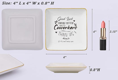 Funny Colleagues Promotion,Farewell,Goodbye,Leaving New Job Gifts for Coworkers,Boss,Leader-Appreciate Christmas Gift-Jewelry Tray Trinket Holder Ring Dish-Good Luck Finding Better Coworkers Than Us