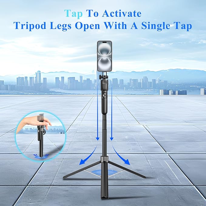 Magnetic Auto Face Tracking Selfie Stick Tripod for iPhone 70.9" Automatic Portable Phone Camera Tripod Stand with Remote, 360 Rotation Follows Your Movement for Video Recording, Travel, Vlogging