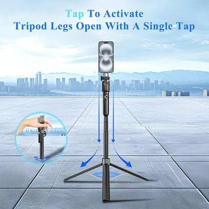 Magnetic Auto Face Tracking Selfie Stick Tripod for iPhone 70.9" Automatic Portable Phone Camera Tripod Stand with Remote, 360 Rotation Follows Your Movement for Video Recording, Travel, Vlogging