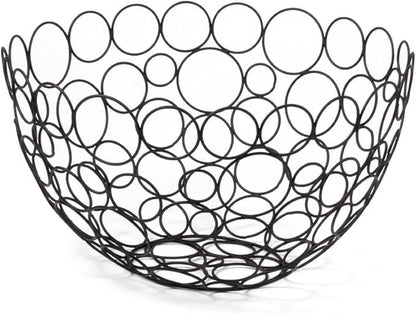 Spectrum Diversified Circles Round Fruit Bowl, Contemporary Kitchen Vegetable & Fruit Basket, Geometric Modern Kitchen Countertop Food Storage, Shapes Sleek Steel Produce Storage