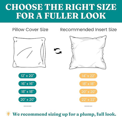 Oubonun 26 x 26 Throw Pillow Inserts - Soft, Plush & Decorative Down Alternative Pillows for Couch Sofa Bed, Machine Washable - White, Pack of 2